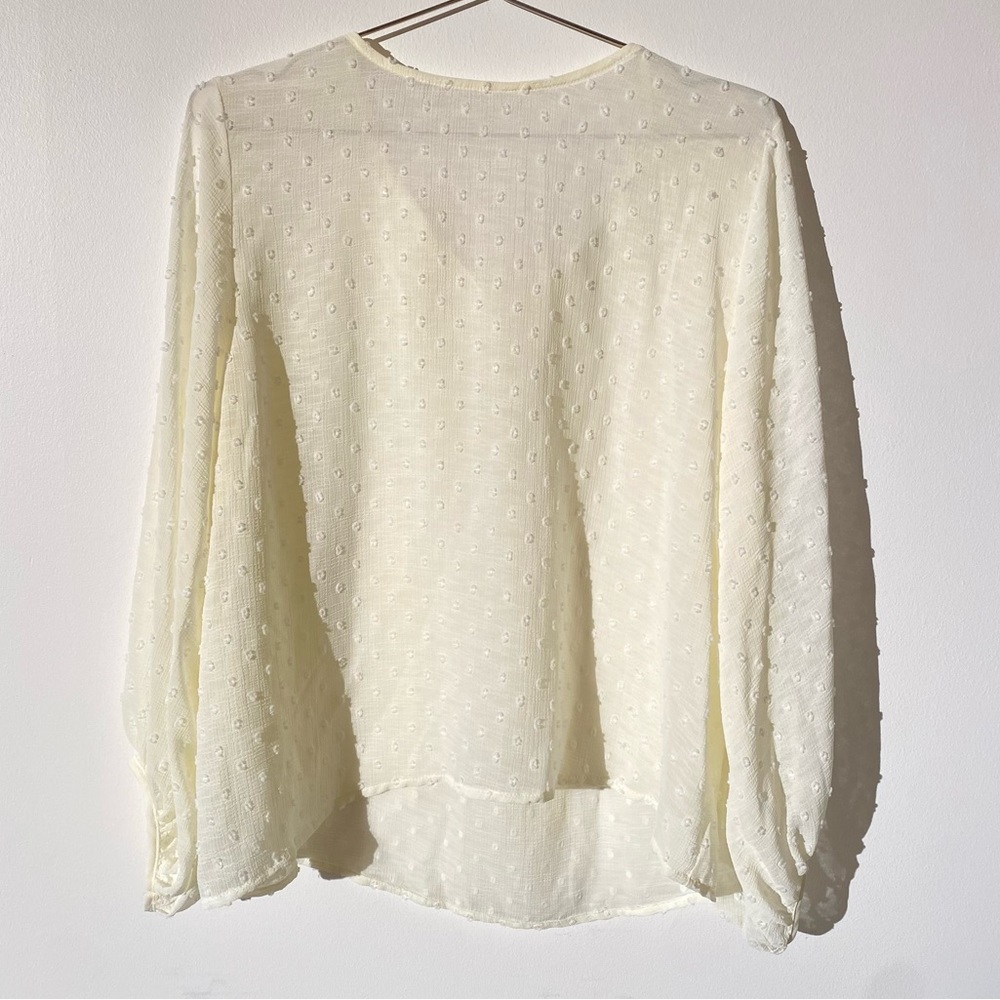 Sheer dotted creamy yellow blouse